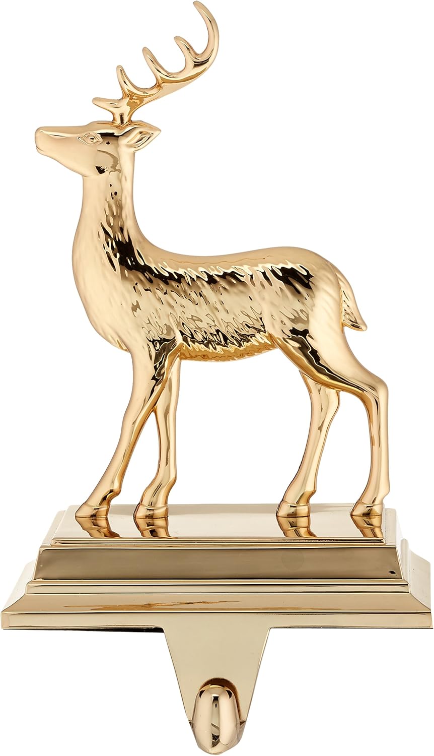 Amazon Com Lenox Golden Holidays Reindeer Stocking Holder Home Kitchen