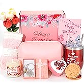 Birthday Gifts Baskets Box Women, Unique Happy Birthday Gifts Basket for Mom Her Best Friend Sister Wife Girlfriend Coworker,Luxury Self Care Ideas Box Relaxing Spa Gifts Set with Tumbler
