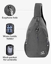 WATERFLY Small Hiking Sling Bag: Crossbody Sling