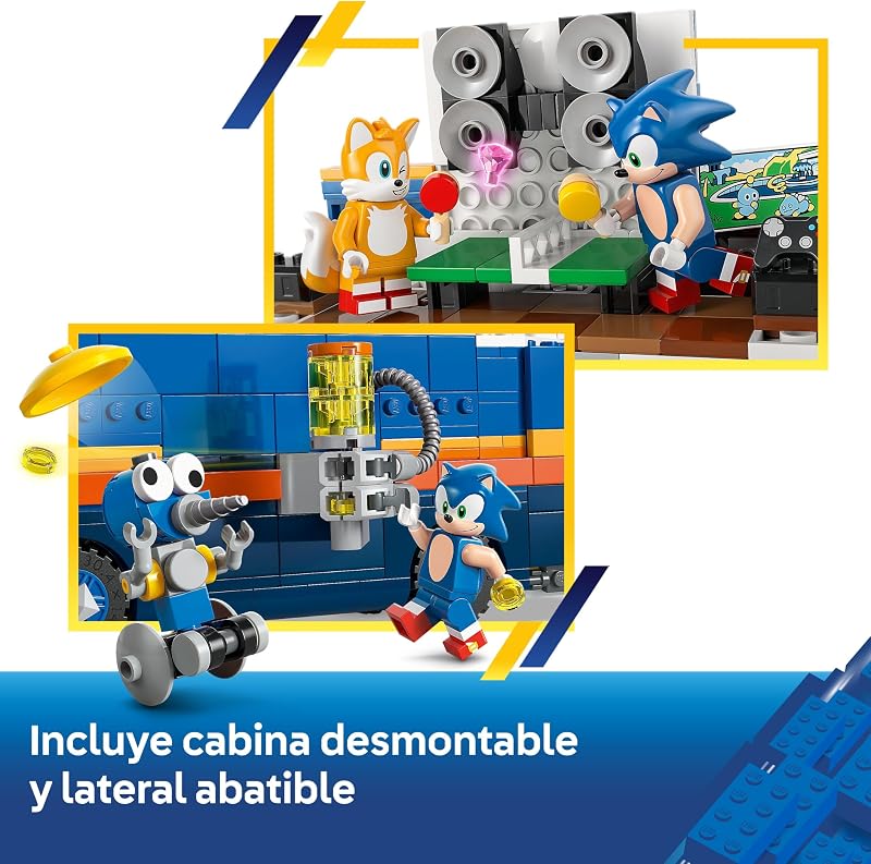Sonic The Hedgehog Team Sonic Command Truck Toy - Interactive Set with an ATV Car & 5 Figures Incl. Tails - Gift for 8+ Year Old Boys, Girls & Gaming Fans - 77006