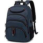Boavan Laptop Backpack for men, 15.6 inch Laptop Bag with USB Port, Waterproof Travel Work Backpack Purse, Anti-Theft Teacher Nurse Doctor Casual Bookbags Office Business backpack,Classic Navy