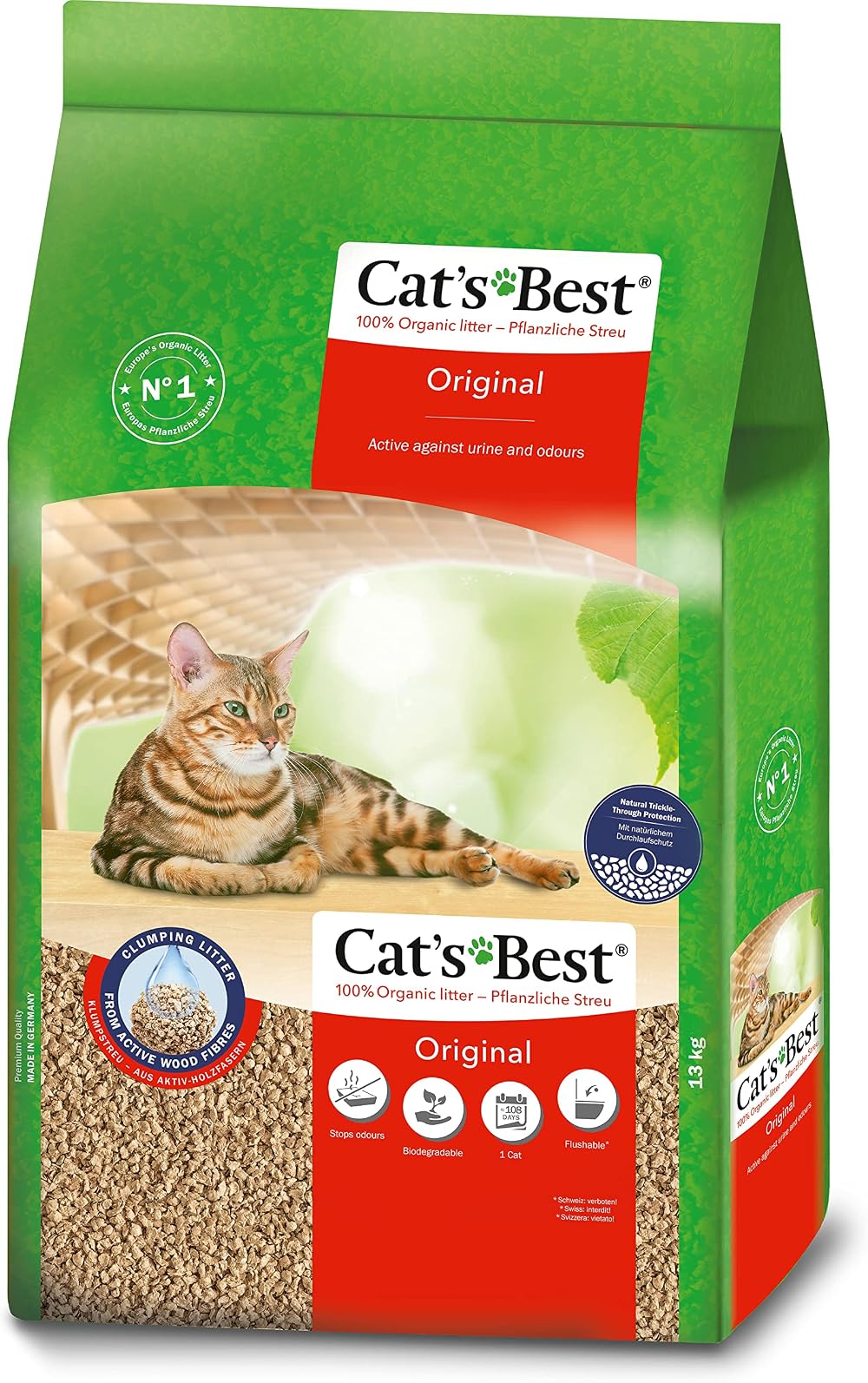 Cat's Best Original Clumping Wood Litter 13kg – OkoPlus