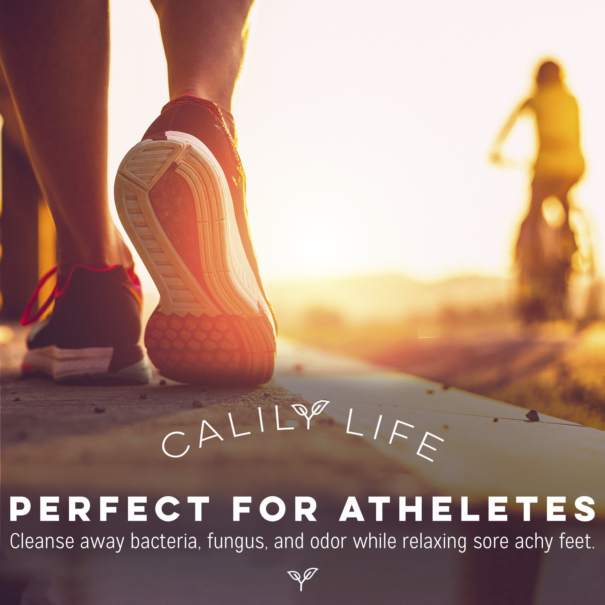 Calily Life Organic Tea Tree Oil Foot Soak with Natural Dead Sea Minerals , 17. 5 Oz. - Rejuvenate and Detox Tired & Achy Feet - Softens & Refreshes Feet, Eliminates Odors, Body scrub [ENHANCED]