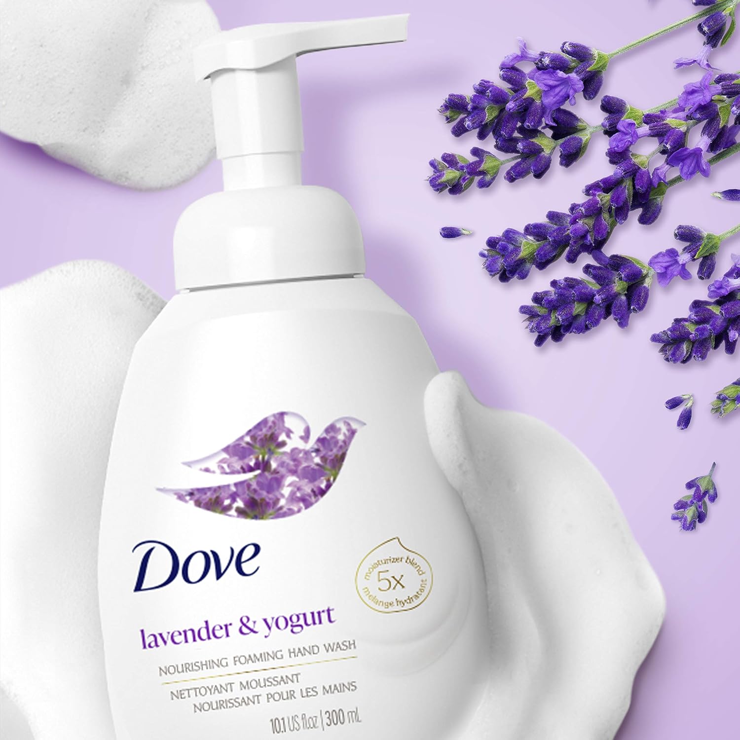 Dove Nourishing Foaming Hand Wash For Clean and Softer Hands Lavender and Yogurt Cleanser That Washes Away Dirt and Germs 10.1 oz 4 Count : Beauty