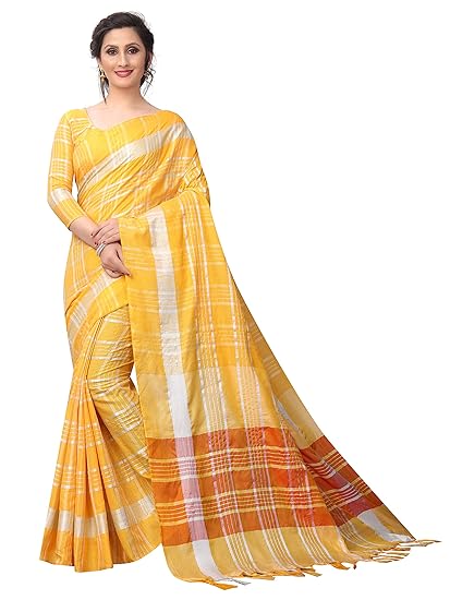 Womens Linen Saree With Blouse Piece (LinenJam9na)