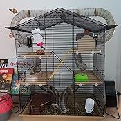 XXL Diamant Hamsterkäfig 5 Etagen 3 Leitern großes Röhrensystem Beige