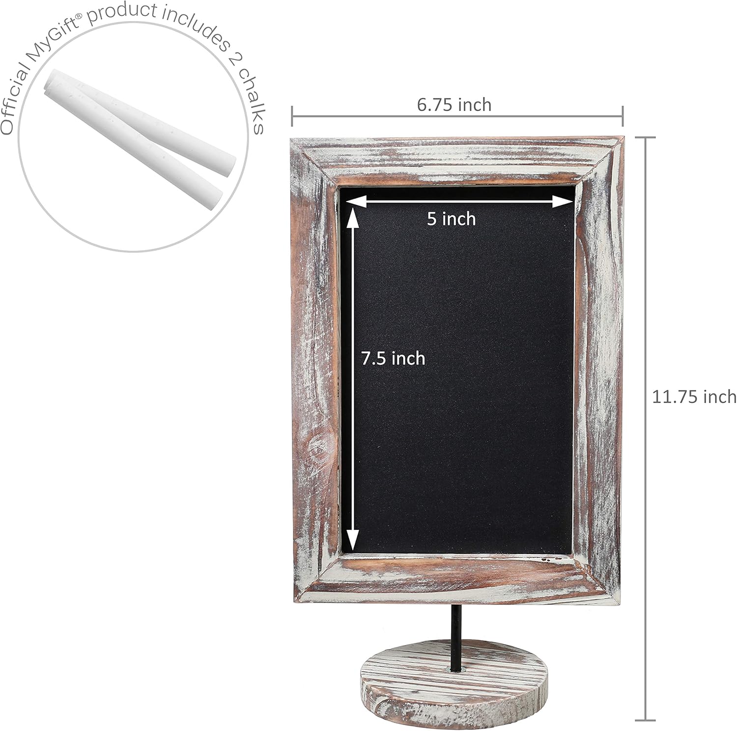 MyGift 12-Inch Rustic Torched Wood Framed Tabletop/Countertop Family Memo & Message Chalkboard, Set of 2: Kitchen & Dining