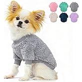 Dog Sweaters for Small Dogs, Soft Fleece Puppy Sweater, Warm Winter Dog Clothes, XXS Pet Sweaters for 1-3 lbs Teacup Toy Chihuahua Yorkie Pet Outfit Apparel, Light Grey