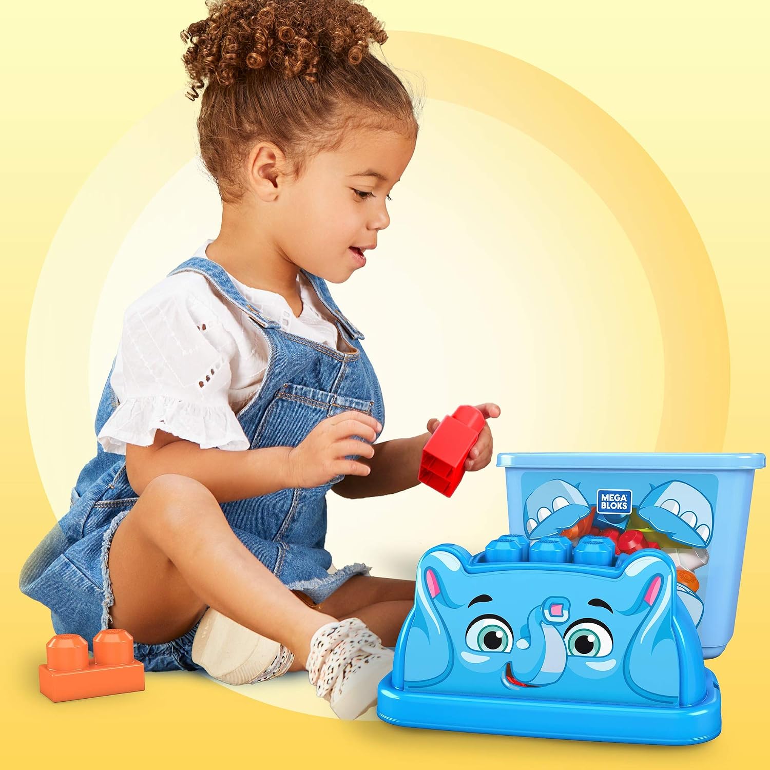 MEGA Bloks Jolly Elephant, Blue, 25.4 cm x 13.97 cm x 29.21 cm - Image 3