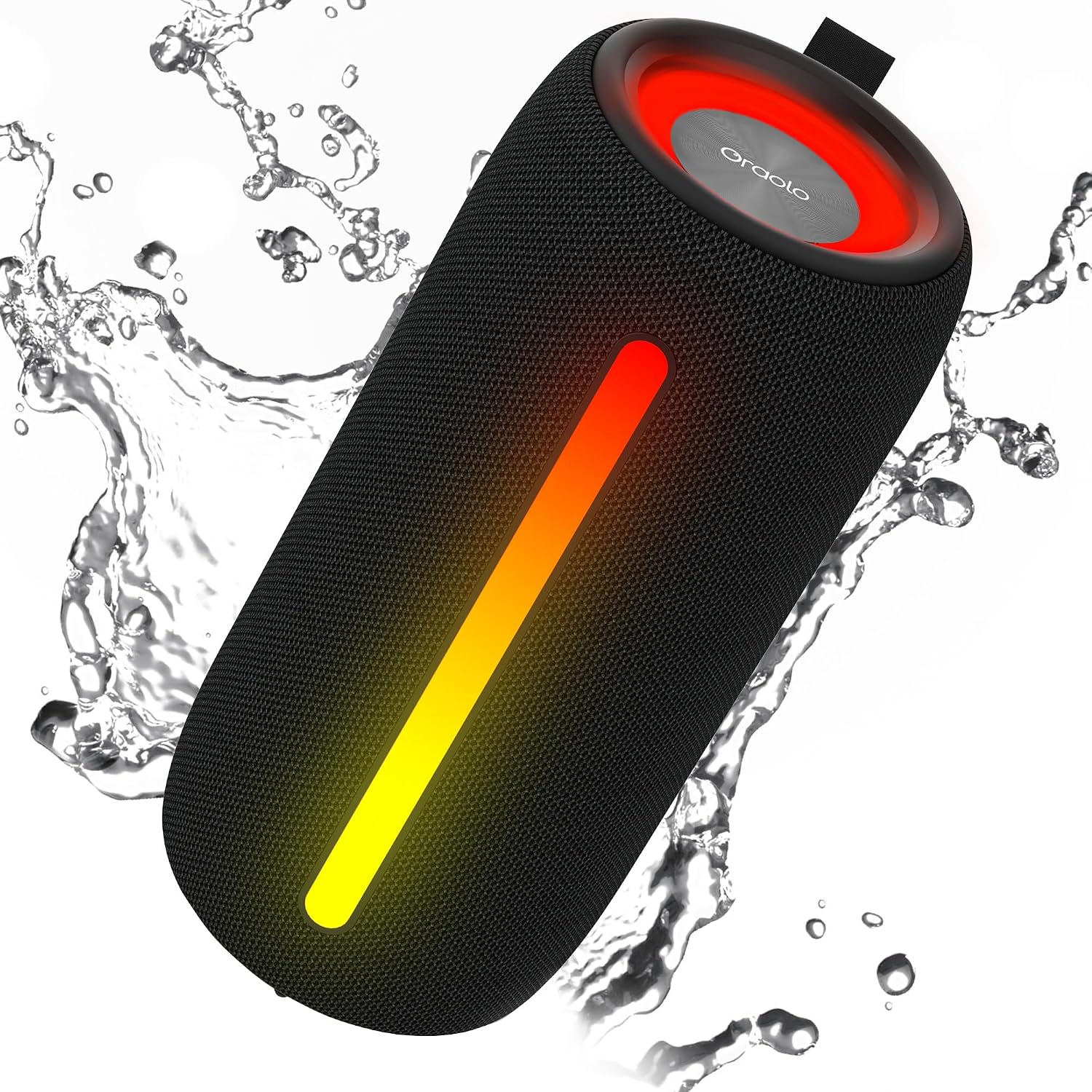 Oraolo Portable Bluetooth Speaker, Wireless Speaker with 24W Loud Stereo Sound, TWS Pairing, RGB Lights, Bluetooth 5.4, Support AUX/TF Card, IPX6 Waterproof Outdoor Speaker for Camping Home Party