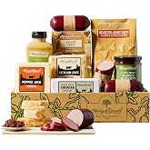 Harry &amp; David Supreme Meat And Cheese Gift Box, Food Basket, Charcuterie | Charcuterie Platter, Food Baskets with 4 Cheese Blocks, 4 Sausages, 2 Sets of Crackers, Relish &amp; Honey Mustard Sauces