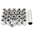 Wheel Accessories Parts 20 Pcs M14x1.5 14x1.5 Thread OE Acorn 1.0" Long Spline Lug Nuts Chrome Truck Spline Hex Fits Chevy Camaro Corvette ｜ Dodge Charger Challenger ｜ Ford Mustang ｜ Jeep Wrangler