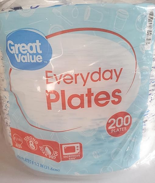 GREAT VALUE 8 5/8″ HEAVY DUTY PREMIUM PARTY PAPER PLATES, 200 CT