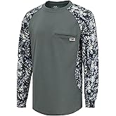 TICOMELA FR Camo T-Shirt for Men, 5.5oz Lightweight Flame Resistant Long Sleeve Work Shirt – NFPA 2112 Certified Crewneck