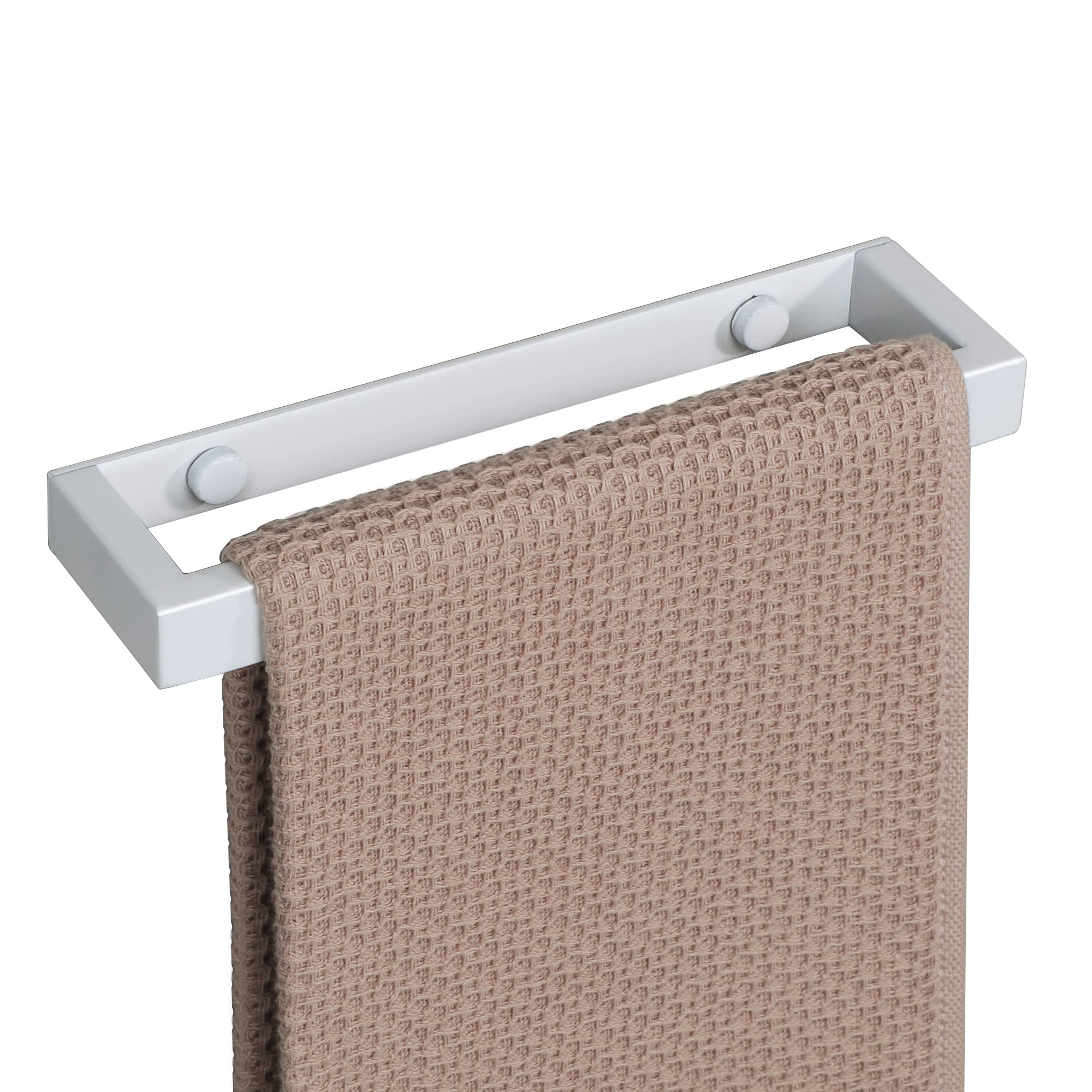 Sayayo Bathroom Towel Holder Hand Towel Ring White Self Adhesive & Screw Towel Rail SUS304 Stainless Steel 8-inch Wall Mounted No Drilling, EGJF020-W