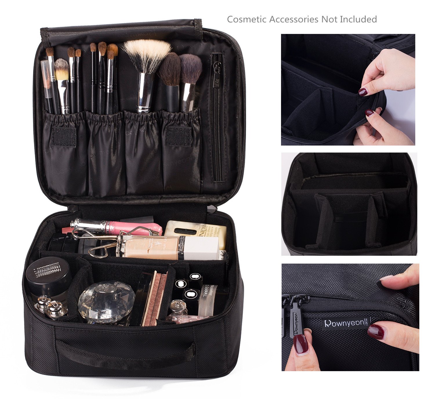 ROWNYEON Portable Travel Makeup Bag Professional Makeup Case Mini Makeup Train Case