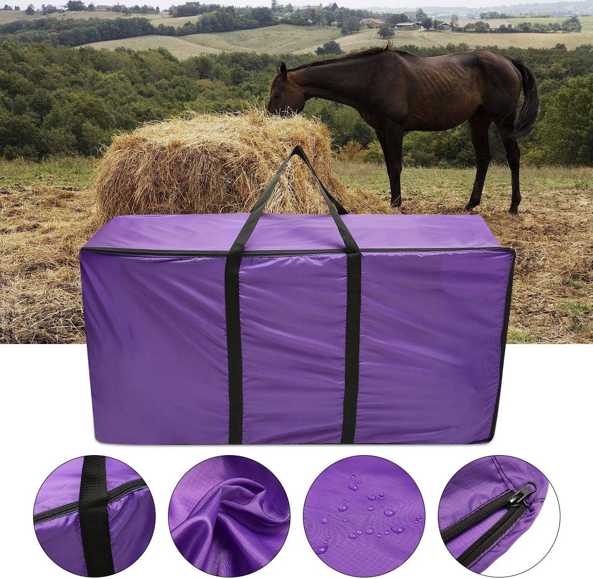 Essort Hay Bale Storage Bag, 420D Large Tote Hay Bale Carry Bag