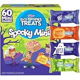Rice Krispies Treats Mini Crispy Marshmallow Squares, Kids Snacks, Cereal Bars, Halloween, 23.2oz Box (60 Bars)