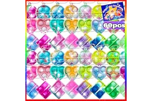 ONKULL Pop Fidget Keychain, Mini Fidget Toys Bulk, Party Favors for Kids 4-8,8-12 Years Kids Goodie Girls Bag Stuffers Fidgets for Classroom Prizes Sensory Christmas for Kids Christmas Party Favors