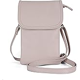 befen Genuine Leather Small Crossbody Bags for Women Cell Phone Bag Cross Body Purses,Silver Zipper