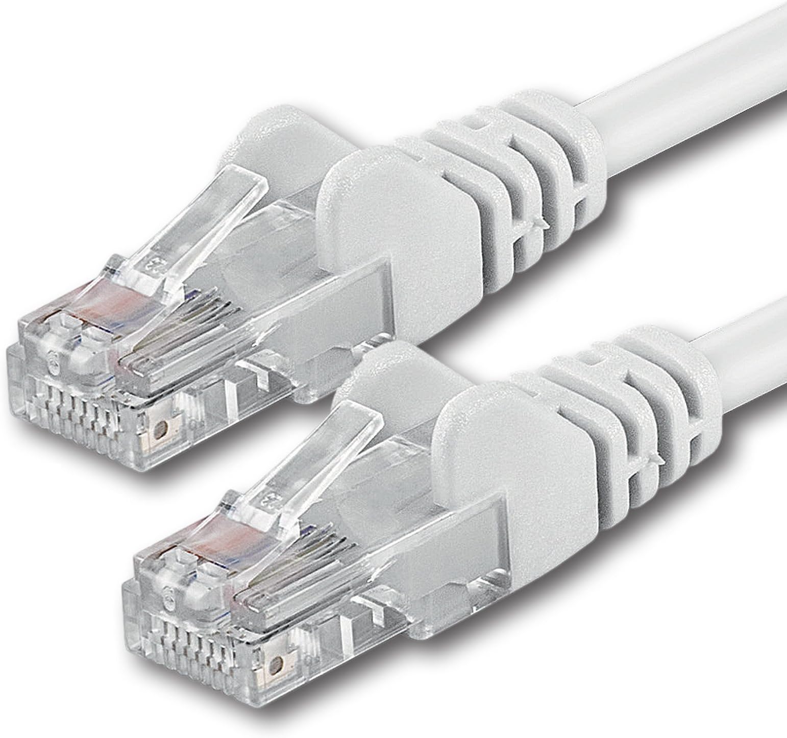 1aTTack.de - 20m - white - 1 piece - Ethernet Gigabit Lan network cable (RJ45) 1000Mbit/s patch cable UTP compatible with CAT.5 CAT.5e CAT.7