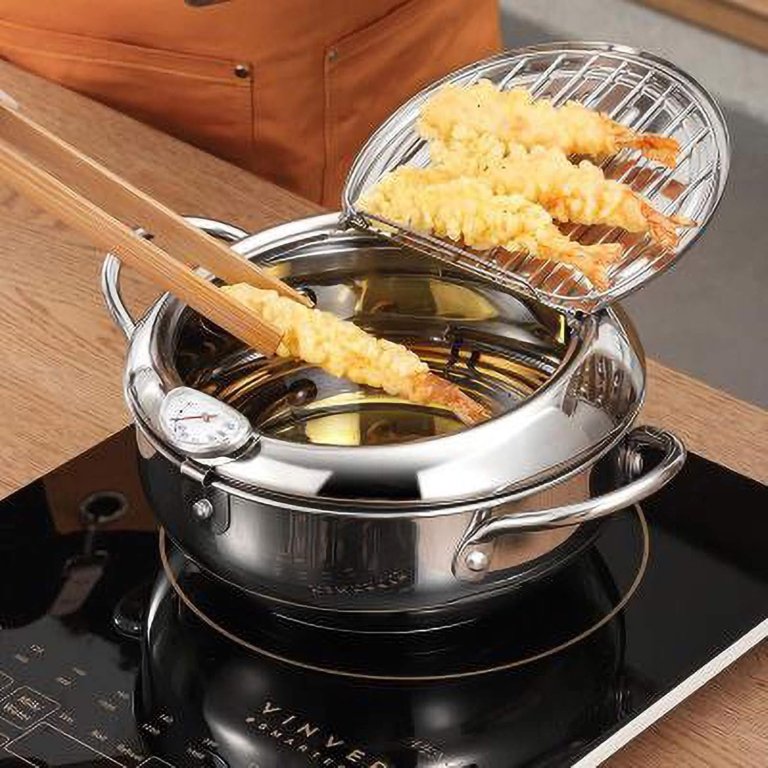 Deep Fryer Pot, Stainless Steel Temperature Control Fryer