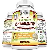 FRESH HEALTHCARE Ashwagandha Capsules KSM-66 1200mg Pure Root Extract with Black Pepper for High Absorption - Potent Ashwagandha Supplement - 60 Vegan Capsules