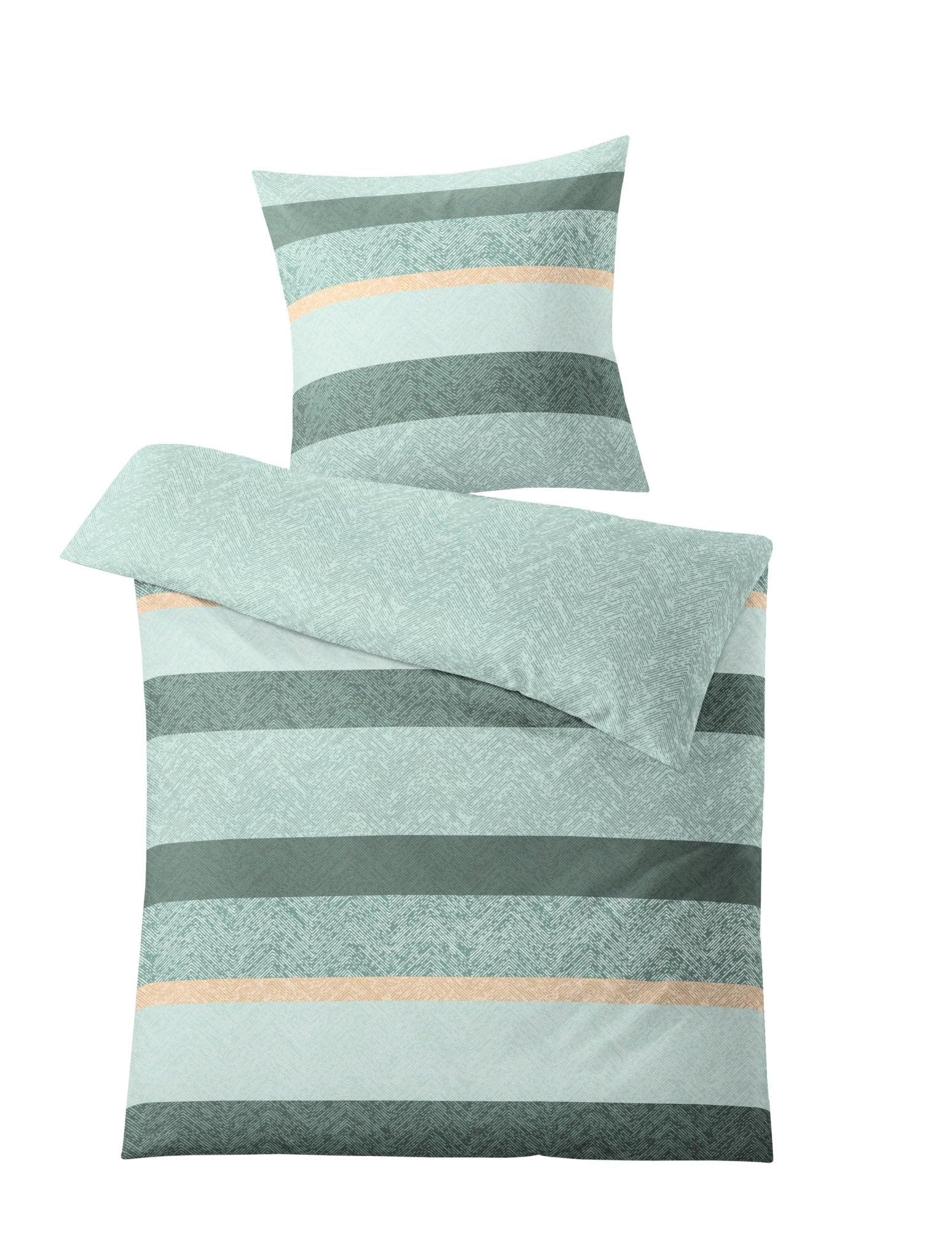 Kleine Wolke Bed linen, Cotton, sage green, 135x200 cm (80x80 cm)