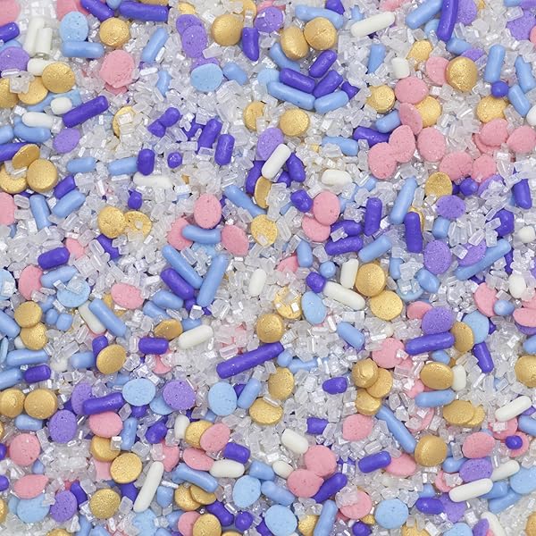 DECOPAC WONDERMENT FUSION MIX SPRINKLES, 26OZ, SHAPED CANDY SPRINKLES IN HANDHELD CONTAINER, EDIBLE DECORATIONS FOR CELEBRATION CAKES, CUPCAKES, COOKIES AND DONUTS