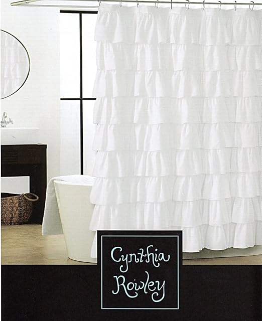 Amazon Com Cynthia Rowley Shabby Chic Ruffled Tiers Fabric Shower