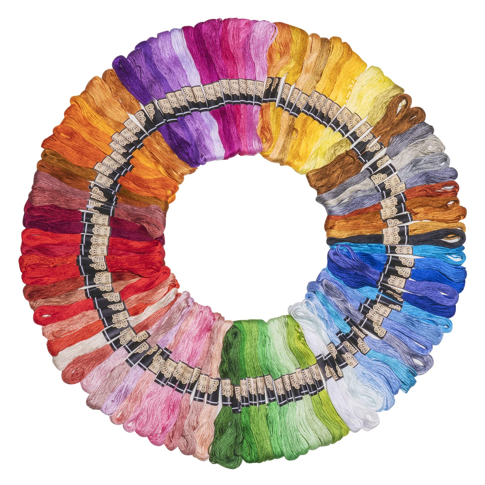 Noa Home Deco Embroidery Thread, 100 Colours, 6 Strand, 8m, Polyester, Perfect for Cross Stitch & Crafts