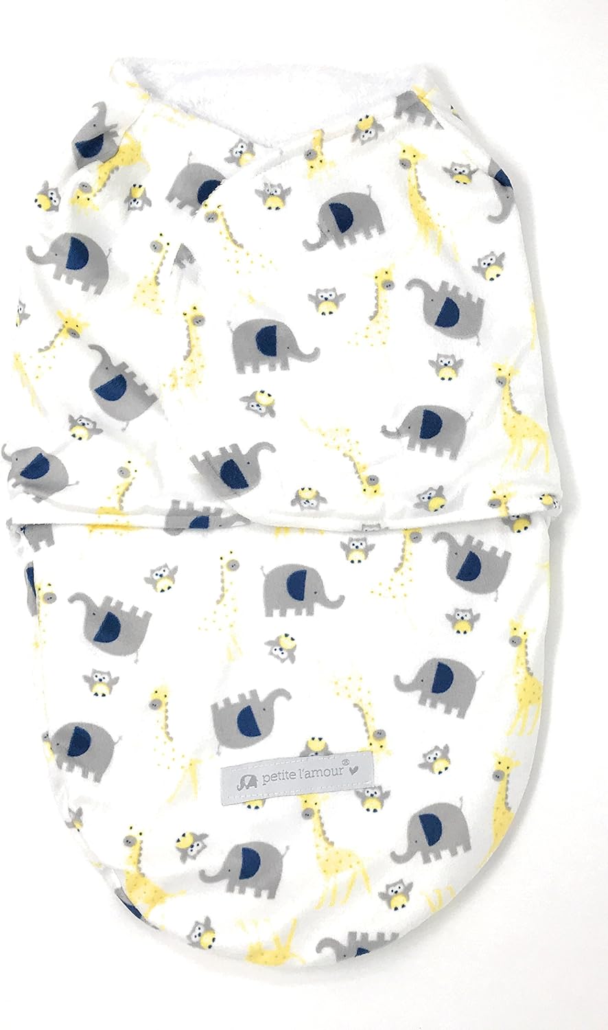 Petite L'amour CM1212 Newborn Infant Baby Velcro Swaddle Sack Blanket, White Home
