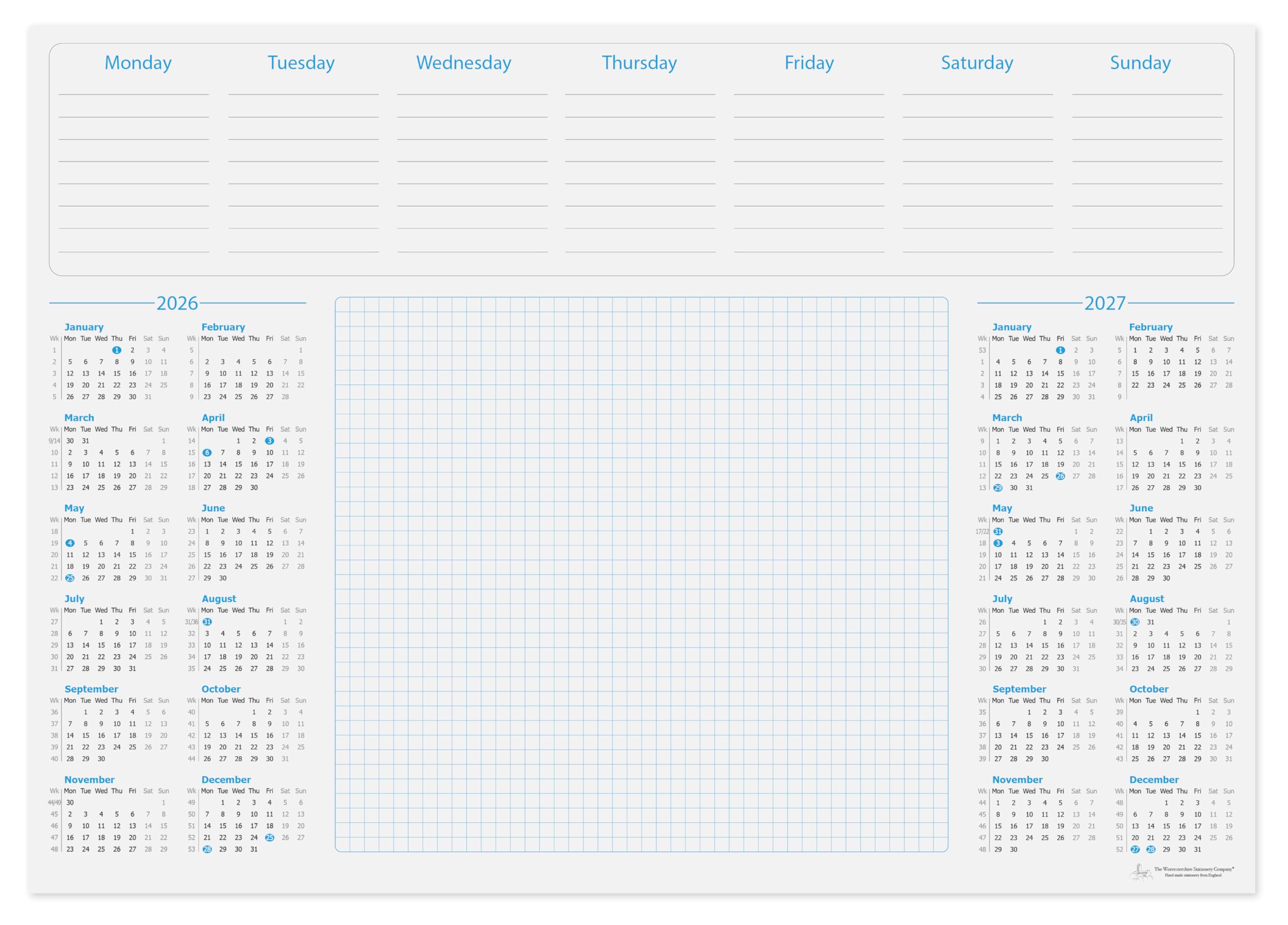 A3 2 Year Calendar Desk pad (A3 2 Year (with Graph))
