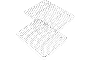 Cooling Rack Set, HaSteeL 15" x 11" Stainless Steel Baking Cooling Racks, 2 Pcs Non-Stick Wire Racks for Baking Roasting Gril