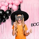 GREATRIL Pastel Pink Foil Fringe Streamers Backdrop 3.2ft x 8.2ft 2 Pack view 9