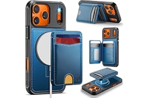 Usroom for iPhone 17 Pro Max Case Wallet Compatible with Magsafe, RFID Blocking Magnetic Card Holder 2 in 1 Detachable Kickstand Shockproof Phone Case for iPhone 17 Pro Max 6.9" Blue