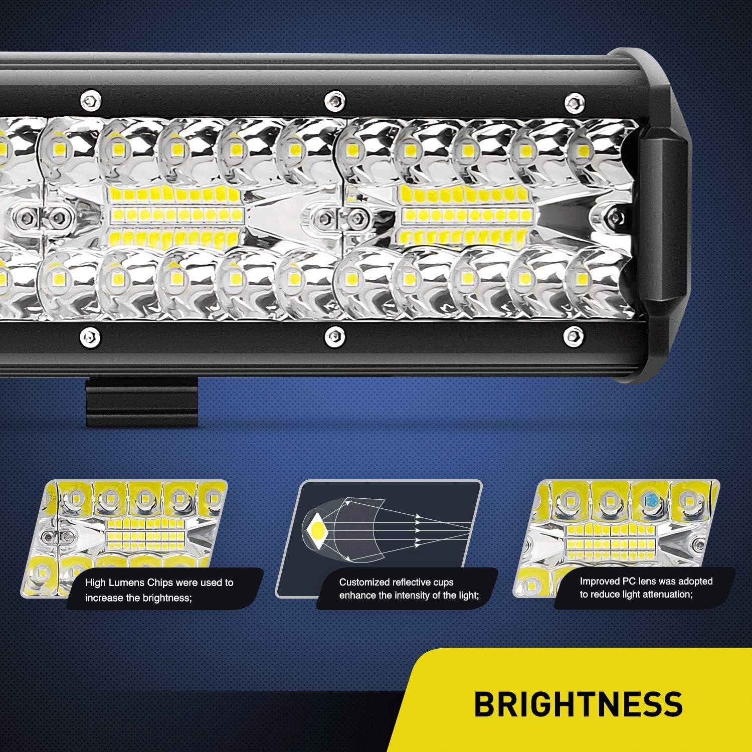 Nilight 18024C-A 420W 20Inch Triple Row Flood Spot Combo 42000LM Bar Driving Boat Led Off Road Lights for Trucks, 2 Years Warranty: Automotive