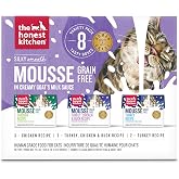 The Honest Kitchen Grain Free Wet Cat Food Mousse Variety Pack in Creamy Goat&rsquo;s Milk, Human Grade Recipes with Chicken Turkey &amp; Fish, Digestive Support for Kittens &amp; Adult Cats, 2.8 oz, 8 Pack