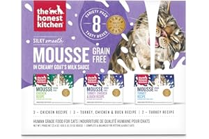 The Honest Kitchen Cat Grain Free Mousse in Goat's Milk Variety Pack, 2.8oz (Pack of 8)