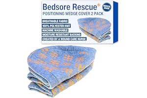 Bedsore Rescue Fitted Cover for Positioning Wedge Cushion - 2-Pack for Small Size Wedges – Quilted Non-Slip Polyester – Machine Washable - Wedge NOT Included