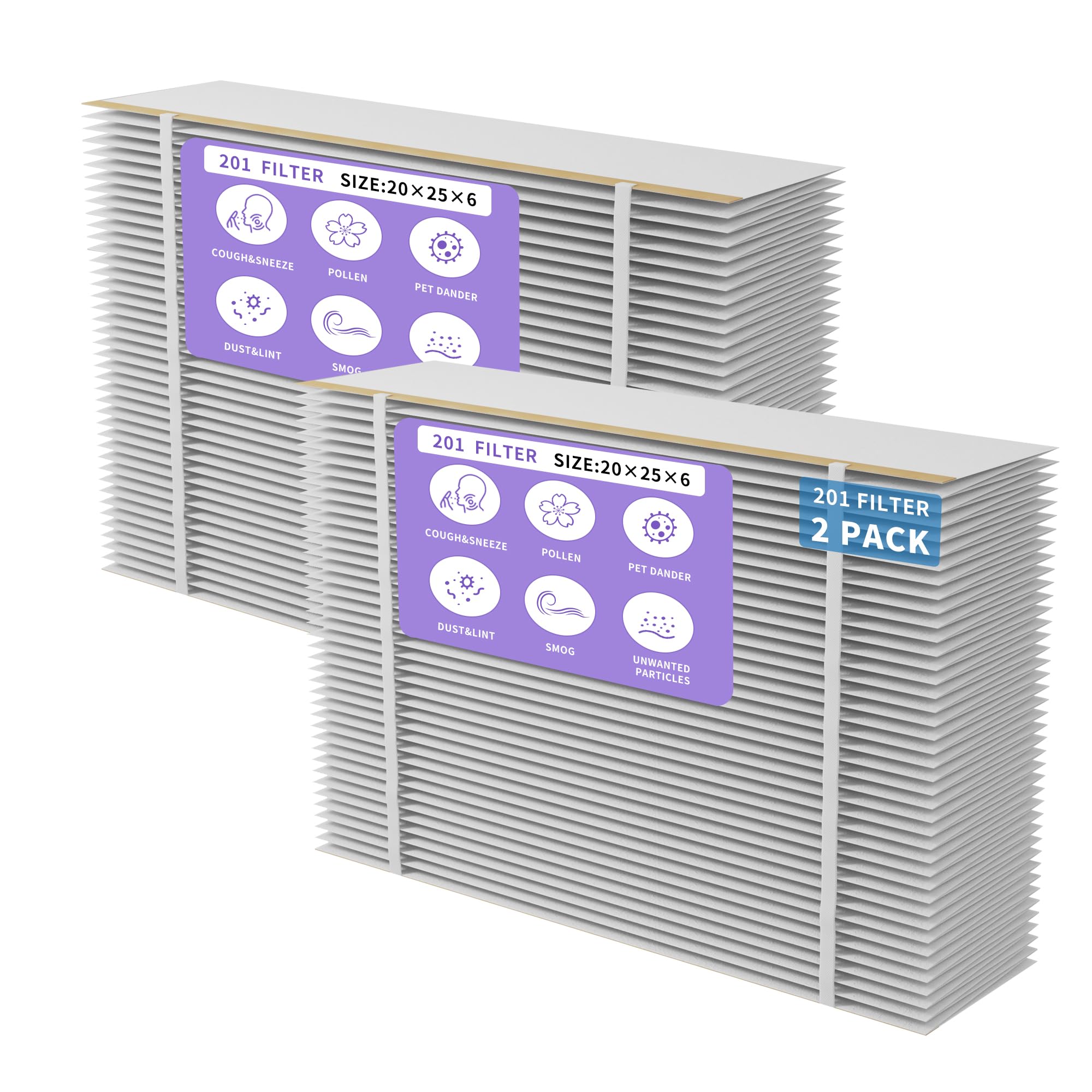 Photo 1 of 201 Replacement Filter MERV 10 Compatible with Aprilaire 2250, 2200, Space Gard 2200 Whole House Air Cleaner Purifiers and Lennox PMAC-20C (Lennox X0445), MERV-10 Air Filter Replacement (2 Pack)