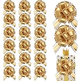 OZXCHIXU 20pcs Pull Bows Gift Wrapping Ribbon for Birthday Christmas Wedding Gift Boxes Baskets Valentine‘s Day Wrap Accessory for Gift Present Holiday Decor (Gold)