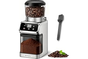 Coffee Grinder Electric, Emojoy Coffee Bean Grinder with 30 Grinding Settings, Burr Coffee Grinder for Home Use, Touchscreen and LED Control Panel, Stainless Steel Conical Burr Grinder
