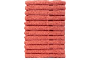 AKTI Premium 100% Cotton Wash Cloths, 12 Piece Set, 13x13 Inches, Luxury towels, Durable, Fingertip Towel Quick Dry & Extra Absorbent Cleaning Cloth Face Cloths for Home, Spa, Hotel, Bathroom & Kitchen