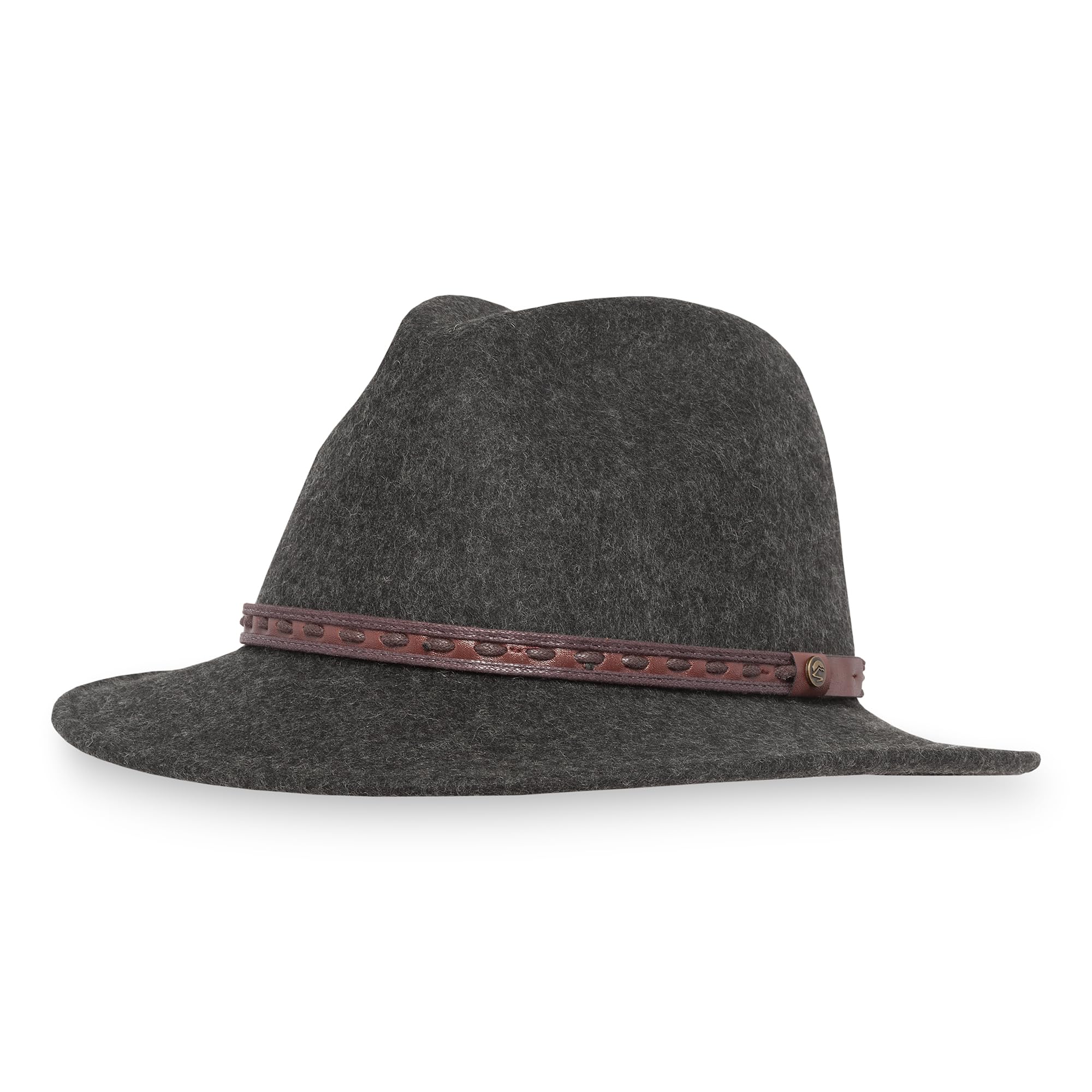 Sunday Afternoons Rambler Fedora Hat – Men’s and Women’s 100% Wool Felt Outback Style Sun Hat – 2.5″ Brim – UPF 50+ Rated UV Protection – Water Repellent, Heathered Dark Gray, Large
