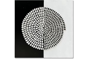 Limiyer Art Black and White Abstract Texture Art Oil Painting Modern Art Canvas Wall Deco Art 30x30 Inches