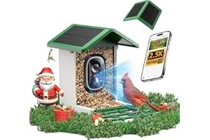 ​isYoung Smart Bird Feeder with Camera, 2.5K QHD, AI Identify 16000+ Birds,Dual Solar Panel, AI Auto-Capture & Motion Detection, IP65 Weatherproof,170° Field of View, Perfect Bird Watching Gift