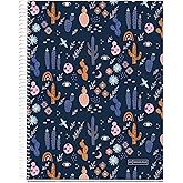 MiquelRius M Fashion Collection, Lined 4 Subject Notebook, 11" x 8.5", 120 Perforated Sheets, Colored Sections, 3 Hole Punched, Desert Design Cardboard Cover