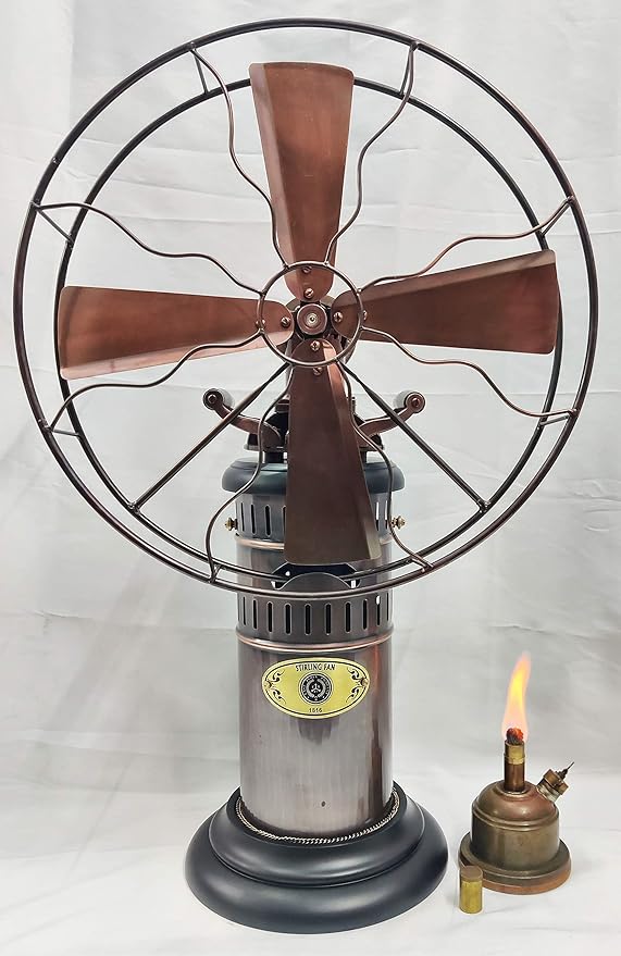 HIGHBIX Antique Stirling Engine Powered Air Fan AKA Kerosene Fan (Hand