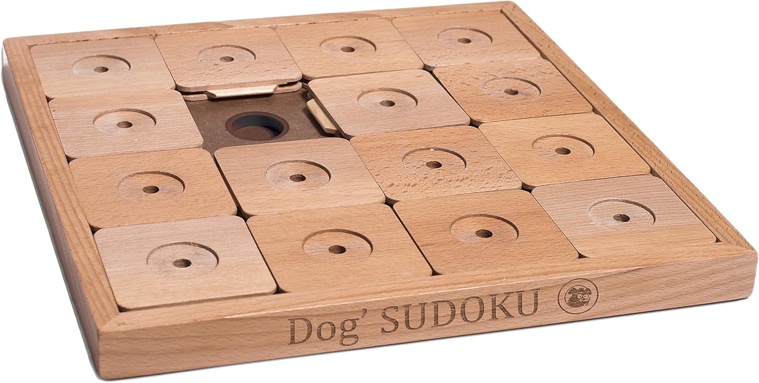 My Intelligent Pets Dog' SUDOKU Medium Genie Classic Dog Puzzle Toy: Innovative Mental Food Puzzle, Slow Feeder Toy, Treat Dispensing, Interactive Puzzle, Brick Treat Puzzle